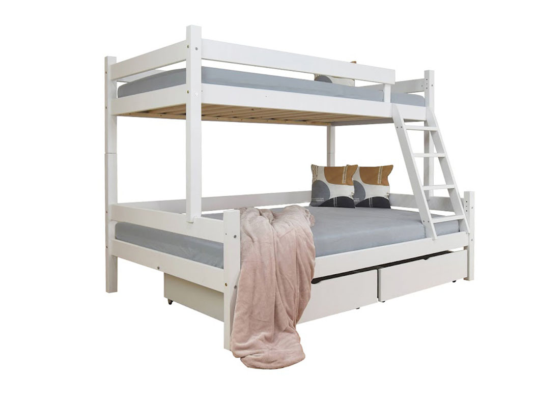 Wilsondo Poschodová posteľ s úložným priestorom Petra 6 200x120x90 - biela