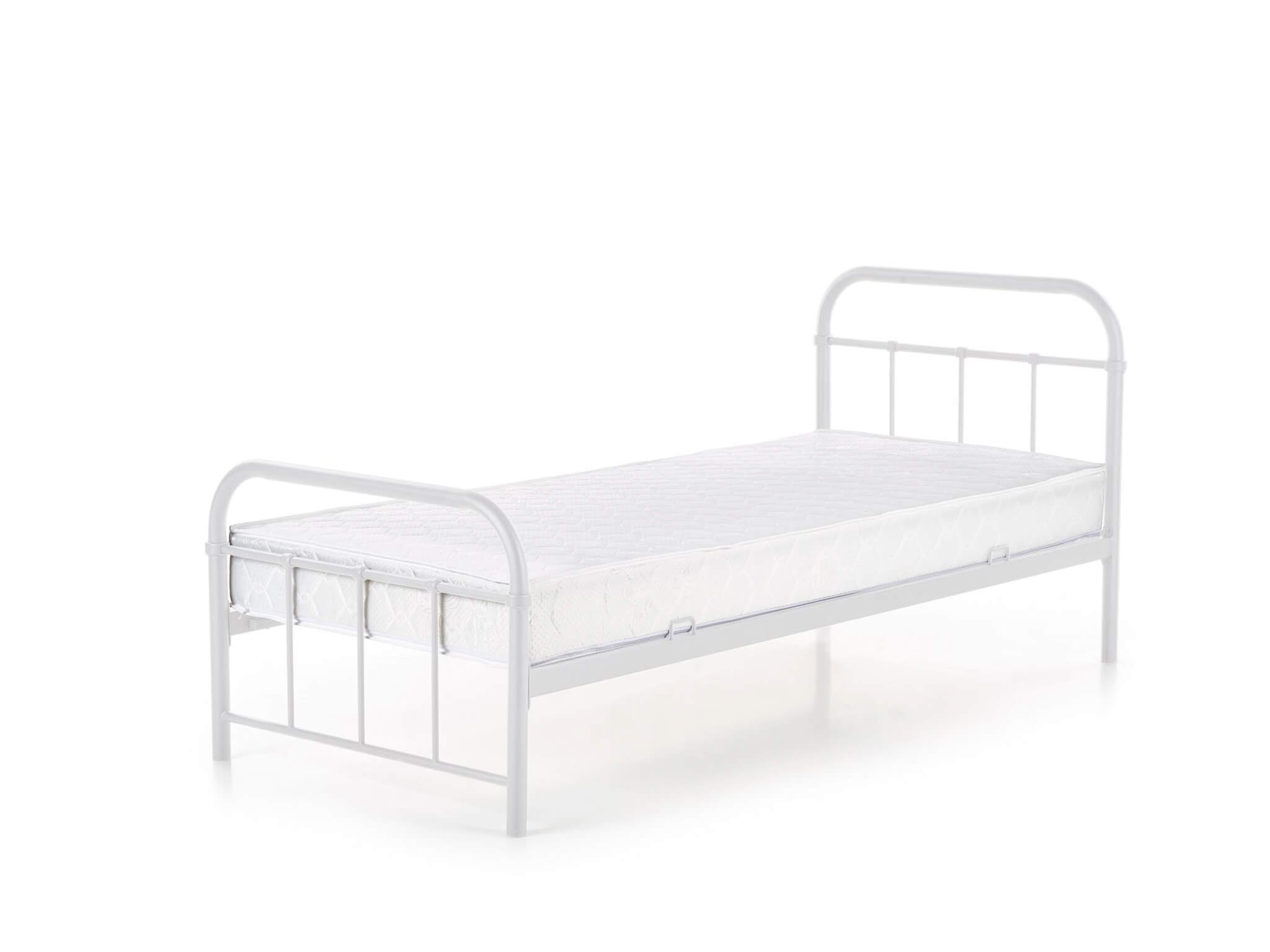 HL Jednolôžková kovová posteľ Linda 90x200 - biela