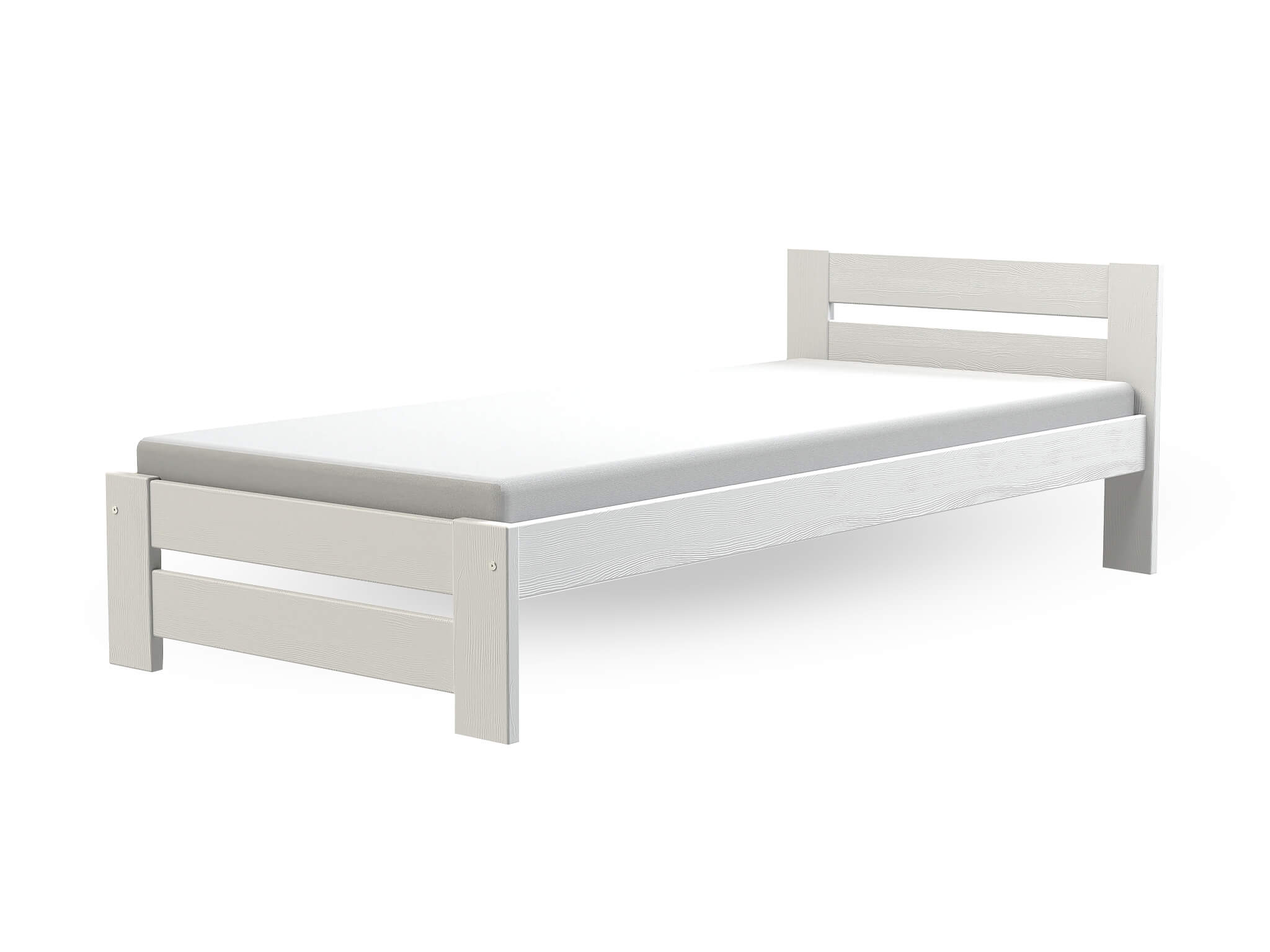 DL Jednolôžková drevená posteľ 90x200 Marika - biela