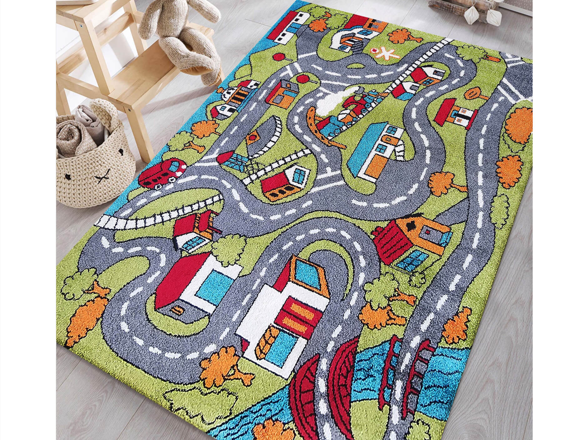 DY Farebný koberec do detskej izby na hranie Ulica Rozmer: 400x500 cm