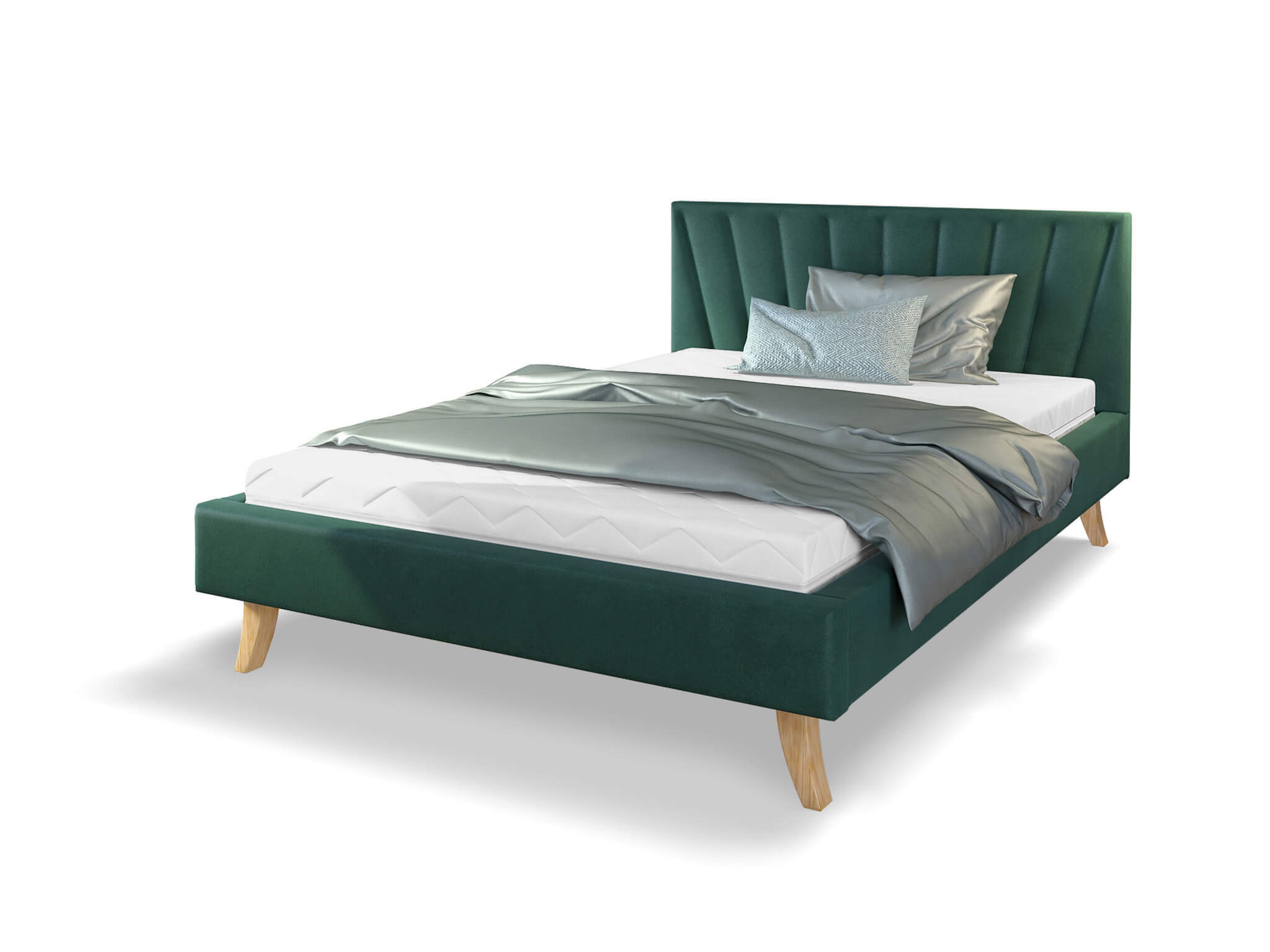 GM Čalúnená jednolôžková posteľ 120x200 Heaven - zelená