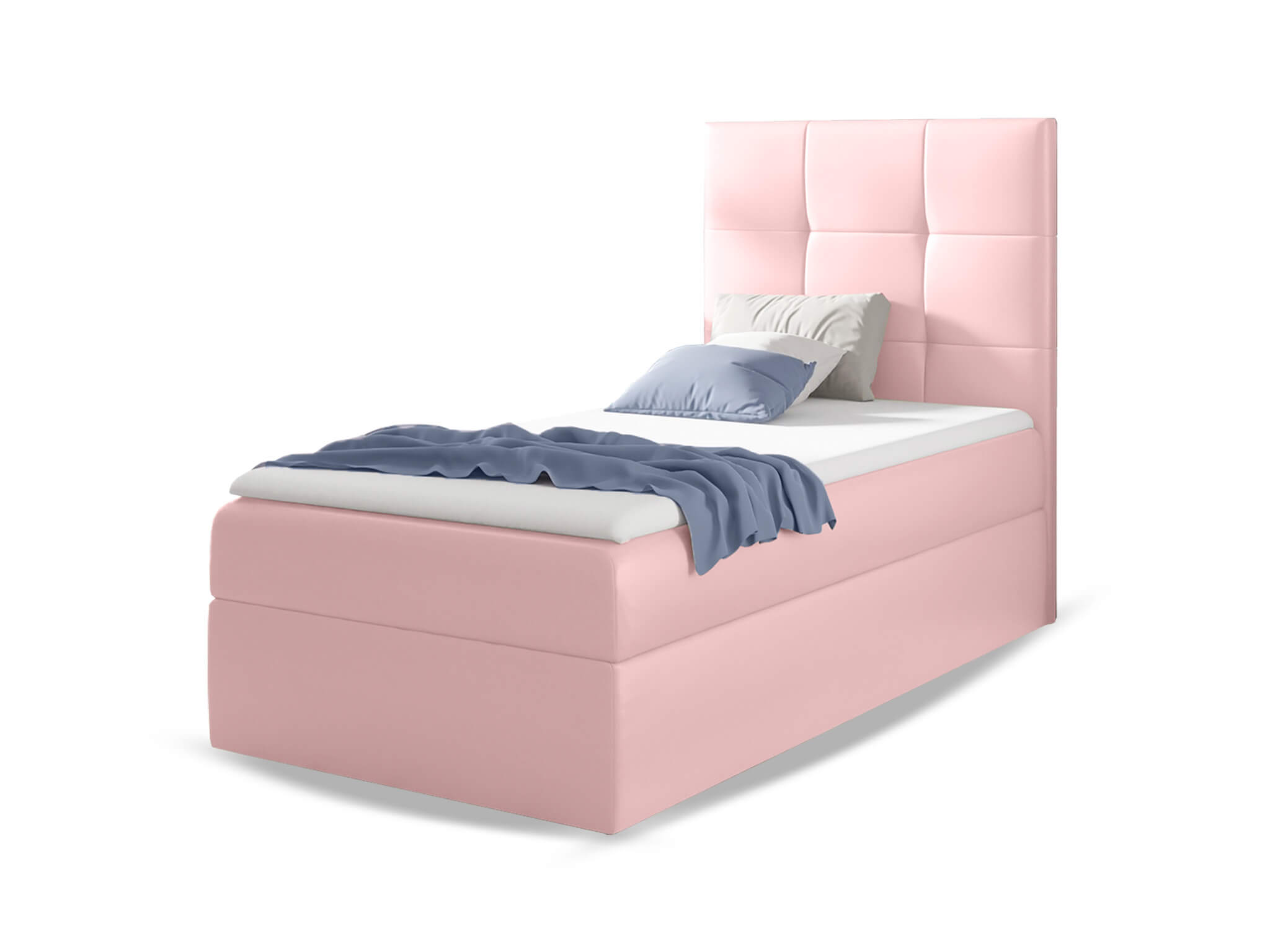 GR Čalúnená boxspringová jednolôžková posteľ Mini 2 90x200 - ružová Prevedenie: Ľavá