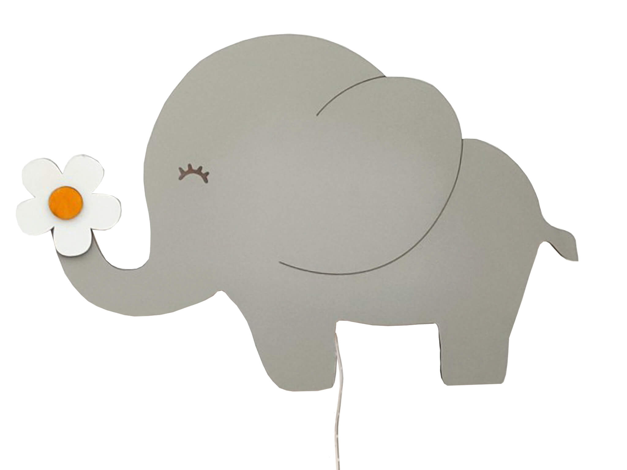 WW WW Detská drevená LED lampa SLONÍK