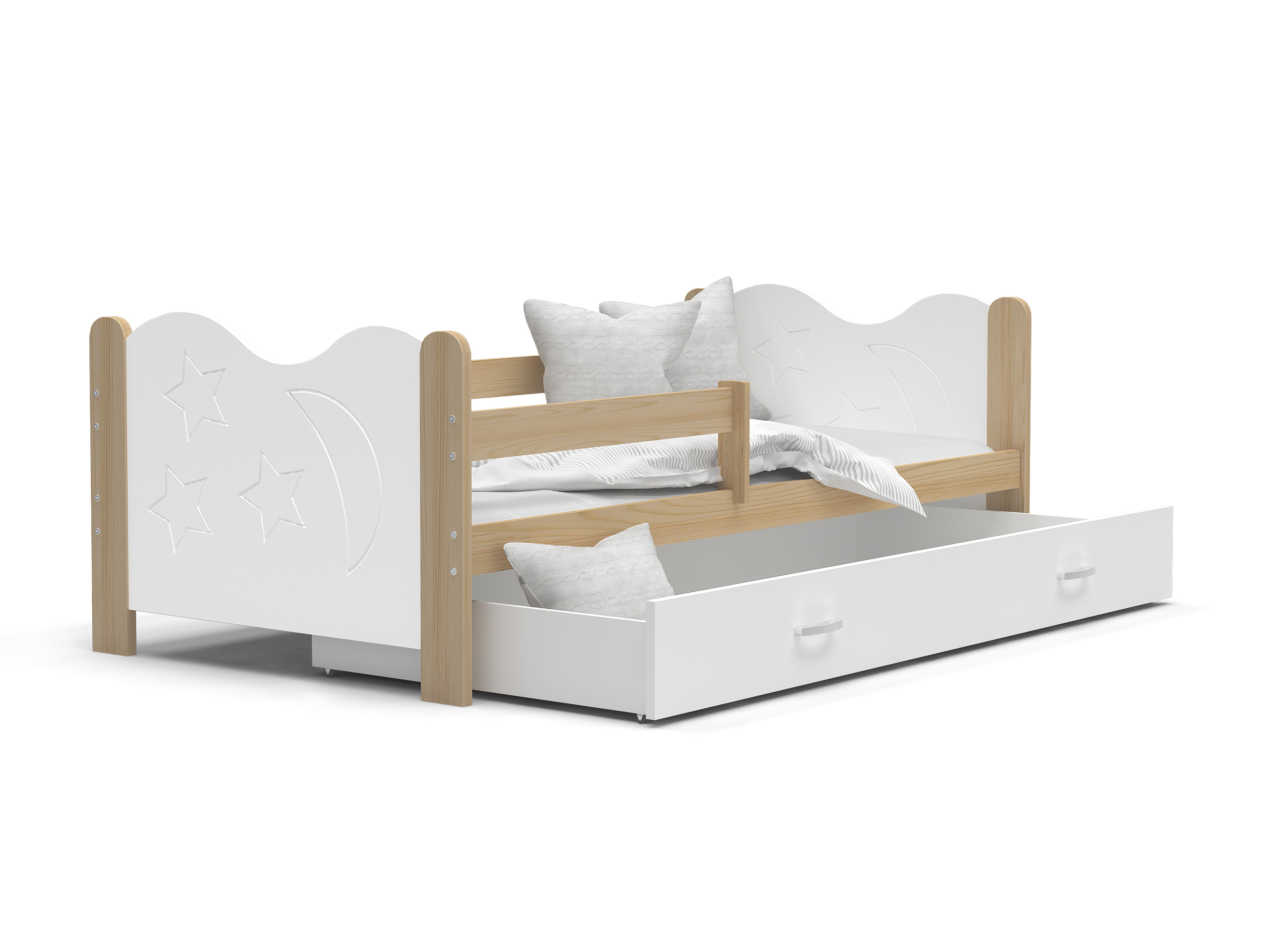 GL Drevená detská posteľ s úložným priestorom Mikolaj Rozmer: 160x80
