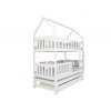 Poschodová posteľ s prístelkou Domček 200x90 - biela