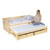 Detská posteľ prírodná s prístelkou Veronika 7 v interiéri - s matracom