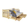 Detská posteľ Veronika 200x90 + prístelka - prírodná