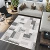 Bielo-čierny moderný koberec Kalo