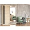 Šatníková skriňa so zrkadlom Valery III 150 - dub sonoma