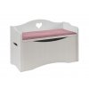 Rúžový úložný box s motívom srdiečka.