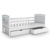 Biela masívna detská posteľ so zábranou Neos