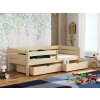 Borovicová detská posteľ so zásuvkami