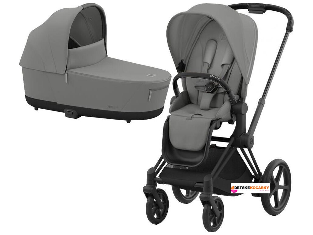 29538 kocarek cybex e priam matt black seat pack 2024 vcetne korby mirage grey
