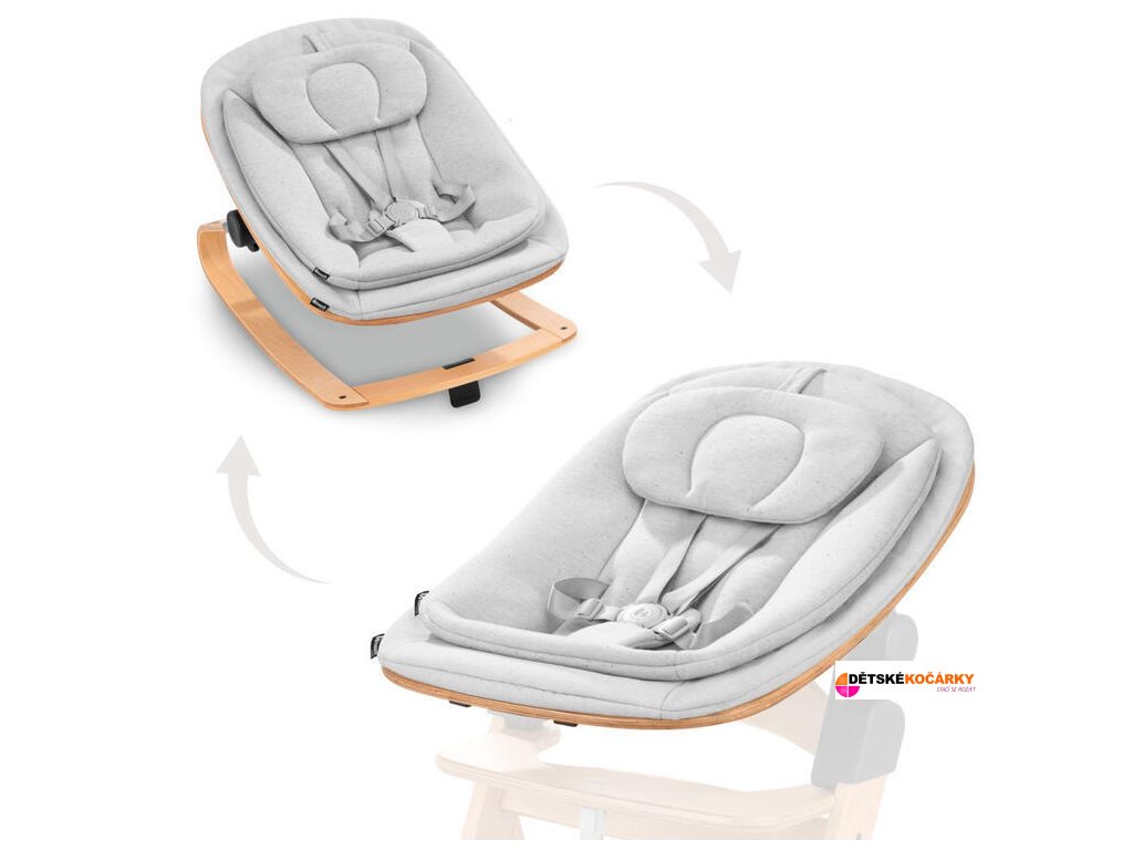 Dřevěné křesílko HAUCK Bouncer Eco 3v1 na židličku Alpha+/Beta+ 2025, light grey