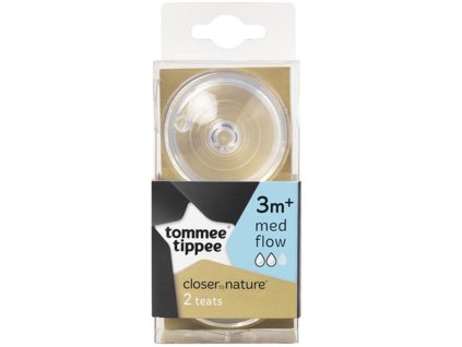 Náhradní savička TOMMEE TIPPEE C2N střední průtok 3+m, 2ks