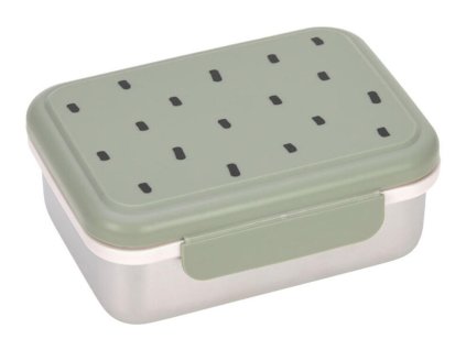 Box na svačiny LÄSSIG Lunchbox Stainless Steel Happy Prints 2024, light olive