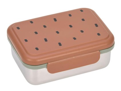 Box na svačiny LÄSSIG Lunchbox Stainless Steel Happy Prints 2026, caramel