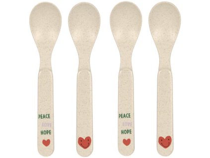 Dětské lžičky LÄSSIG Spoon Set PP/Cellulose Happy Rascals 2025, heart lavender