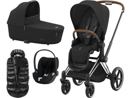 Kočárek CYBEX Set Priam Chrome Brown Seat Pack 2024 včetně Cloud T i-Size PLUS + ZDARMA Zimní fusak, sepia black  + ZDARMA Zimní fusak