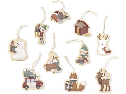 Vánoční ozdoby LITTLE DUTCH dřevěné 10 ks 2026