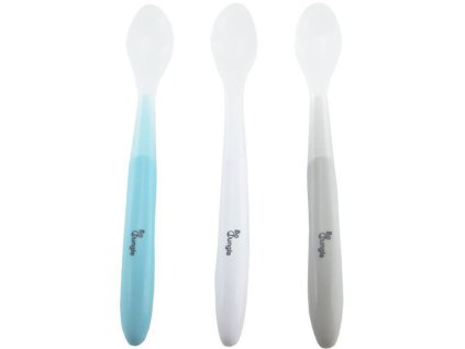 Měkké jídelní lžičky BO JUNGLE 3ks 2025, white/blue/grey
