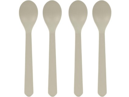 Dětské lžičky LÄSSIG Spoon Set Geo 2023, warm grey