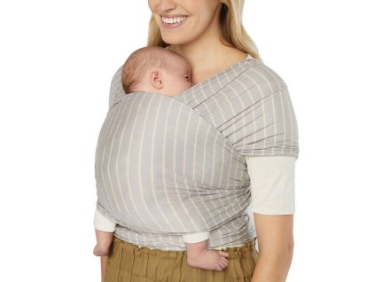 Šátek ERGOBABY Aura Sustainably Sourced Knit Baby Wrap 2026, grey stripes