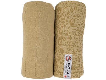 Multifunkční osuška LODGER Swaddler Flower Tribe 120x120 cm 2ks 2025, sand
