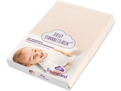 Prostěradlo TRÄUMELAND Jersey 40x90 cm 2025, beige