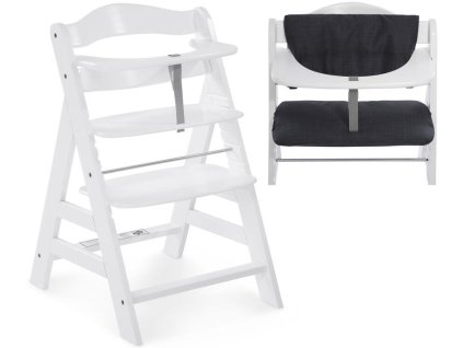 Jídelní židle HAUCK Alpha+ set 2v1 2025, white + melange charcoal