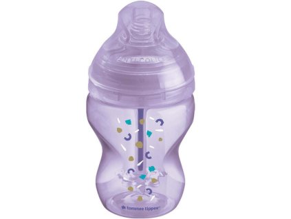Kojenecká lahev TOMMEE TIPPEE Advanced ANTI-COLIC 0+ 260ml/1 ks 2025, fialová
