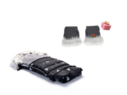 Fusak EMITEX Combi Fox + rukávník/rukavice ZDARMA, liška- světle šedá  + rukávník/rukavice ZDARMA