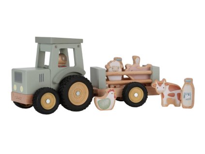 Dřevěný traktor s přívěsem LITTLE DUTCH Farma 2026