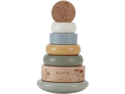 Nasazovací dřevěné kroužky LITTLE DUTCH Farma 2026
