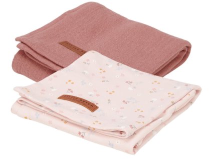 Pleny LITTLE DUTCH 70x70 cm 2ks 2024, květiny / pink