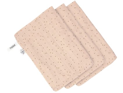 Mycí rukavice LÄSSIG Muslin Wash Glove Set 3 pcs 2024, dots peach rose