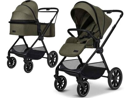 Kočárek MOON Clicc 2025, moss green melange