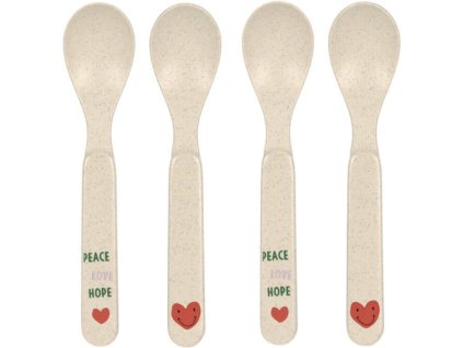 Dětské lžičky LÄSSIG Spoon Set PP/Cellulose 2024, happy rascals heart lavender