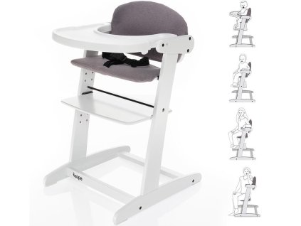 Jídelní židlička ZOPA Grow-up 2026, white/grey