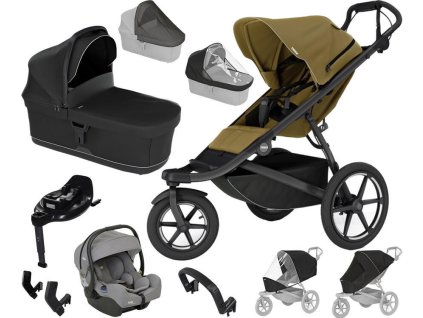 Kočárek THULE Set MAX Urban Glide 3 2024 + JOIE, nutria green