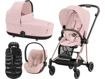 Kočárek CYBEX Set Mios Rosegold Seat Pack 2024 včetně Cloud T i-Size PLUS + ZDARMA Zimní fusak, peach pink  + ZDARMA Zimní fusak