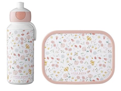 Svačinový set LITTLE DUTCH Květiny a motýli (láhev 400 ml+box) 2024