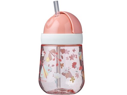 Hrnek s brčkem LITTLE DUTCH 300 ml, květiny a motýli