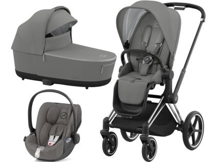 Kočárek CYBEX Set Priam Chrome Black Seat Pack včetně Cloud T i-Size, soho grey