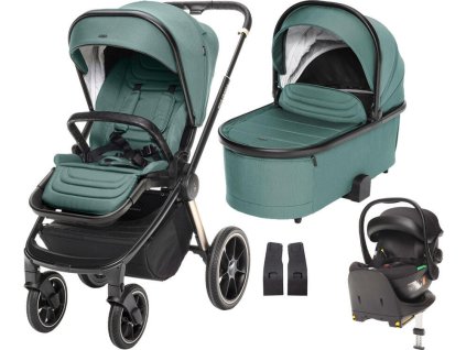 Kočárek ZOPA Move Cross 3 2025 + hluboká korba Move XL 3 + autosedačka + báze, antique green/gold