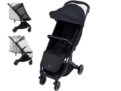 Kočárek ANEX Air-X + ZDARMA pláštěnka a moskytiéra, black  + ZDARMA pláštěnka a moskytiéra