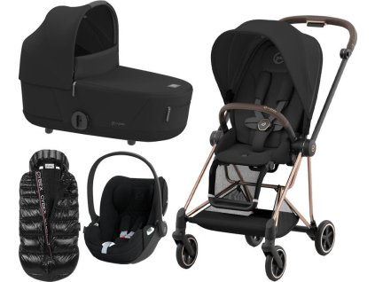Kočárek CYBEX Set Mios Rosegold Seat Pack 2024 včetně Cloud T i-Size PLUS + ZDARMA Zimní fusak, sepia black  + ZDARMA Zimní fusak