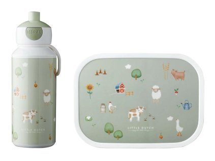 Svačinový set LITTLE DUTCH Farma (láhev 400 ml+box) 2026