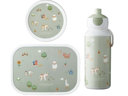 Svačinový set LITTLE DUTCH Farma (láhev 400 ml+box+box na ovoce) 2026