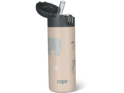 Termoska na tekutiny s brčkem ZOPA 400 ml 2026, safari